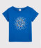 T-shirt met korte mouwen in biokatoen voor meisjes blauw DELFT