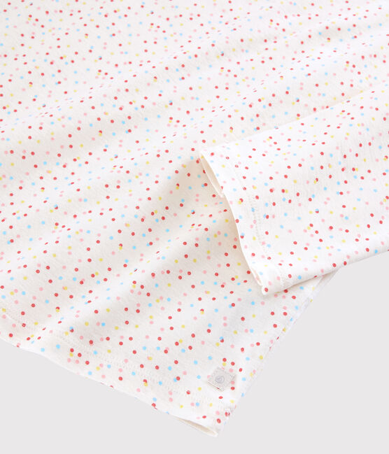 Pyjama pois multico fille - femme en coton biologique blanc MARSHMALLOW/blanc MULTICO