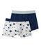 Lot de 2 boxers garçon en jersey stretch imprimé + uni SPECIAL LOT 00