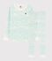 Pyjama snugfit imprimé vagues vertes petit garçon en coton blanc MARSHMALLOW/ VERT