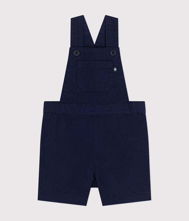 Salopette courte en serge b&eacute;b&eacute; bleu fonc&eacute;