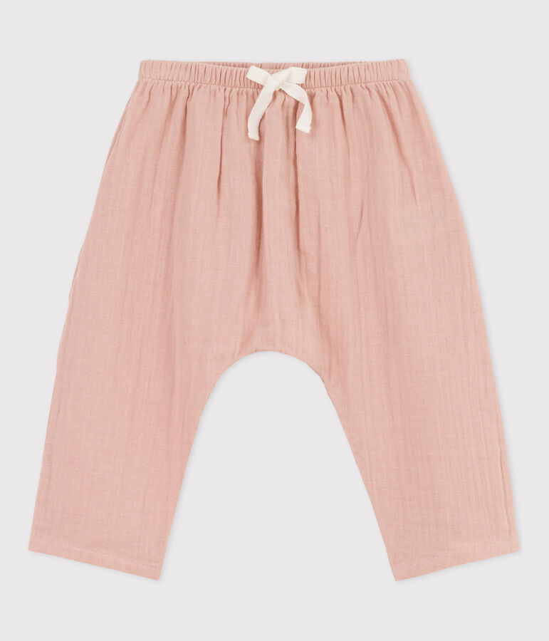 Babybroek van luchtig katoen roze SALINE