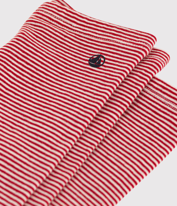 Legging en tubique enfant fille rouge/beige