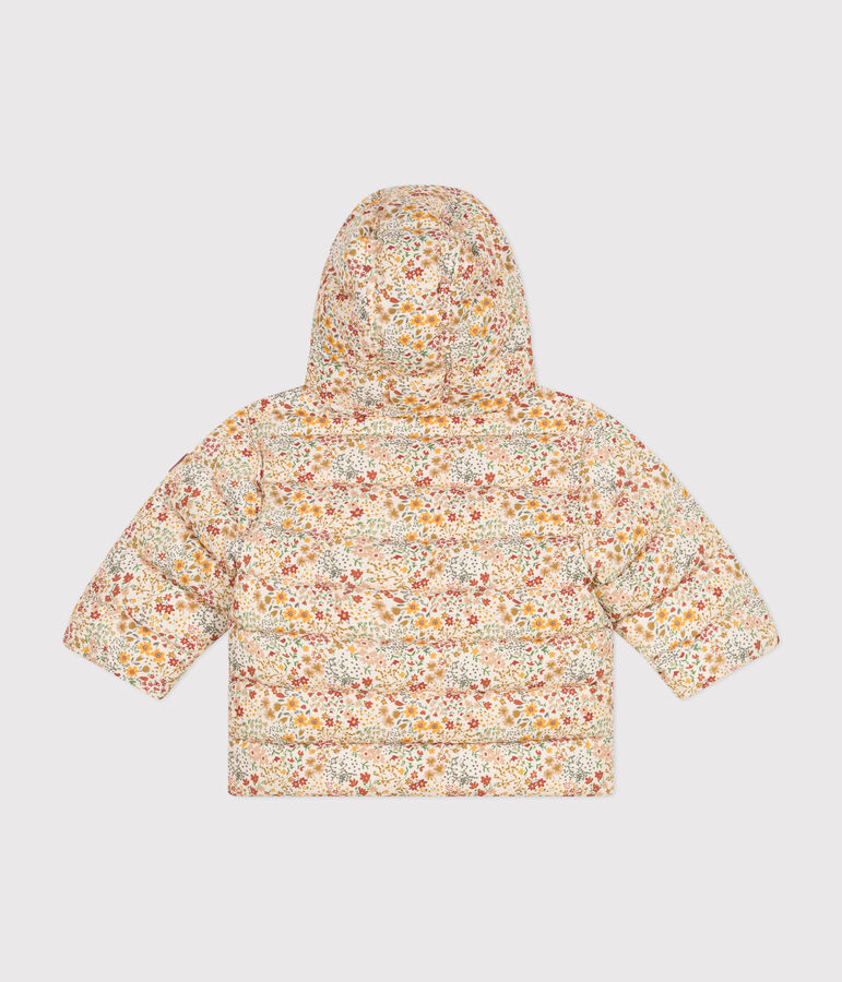 Donsjasje met print en capuchon voor baby's ecru/multicouleur