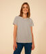 Tee-shirt Le Droit col rond en coton rayé femme