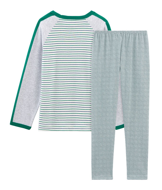 Pyjama petit gar&ccedil;on en c&ocirc;te blanc/multicouleur