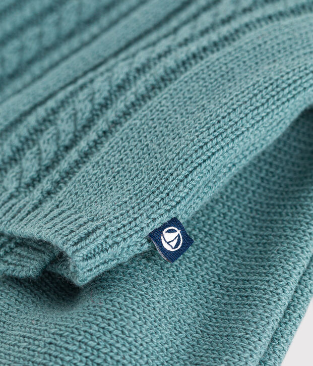 Cardigan van wol en katoen voor baby's groen