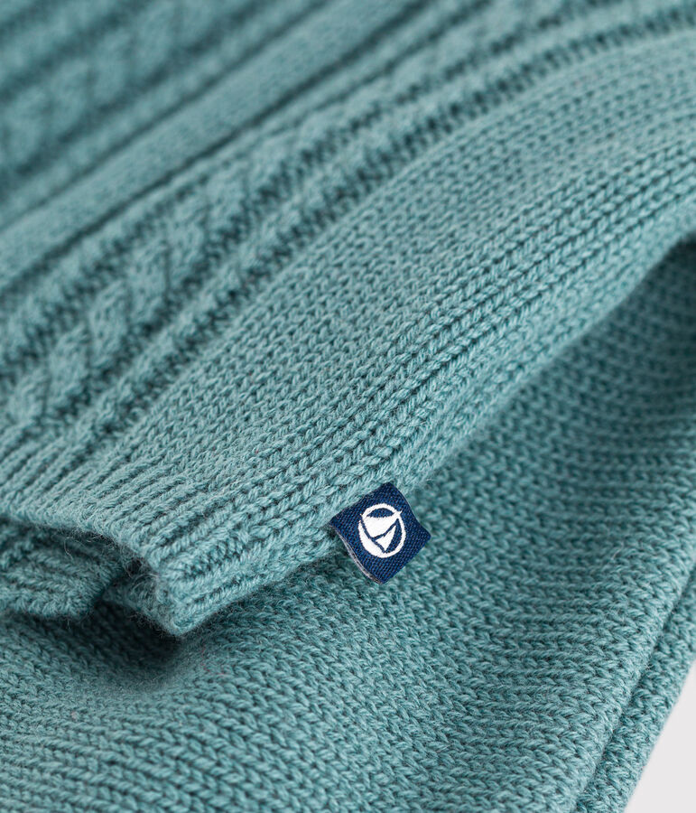 Cardigan en laine et coton b&eacute;b&eacute; vert