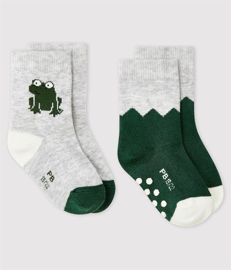 Lot de 2 chaussettes &agrave; motif b&eacute;b&eacute; gar&ccedil;on multicouleur
