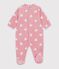 Surpyjama b&eacute;b&eacute; en polaire imprim&eacute; c&oelig;urs rose/blanc