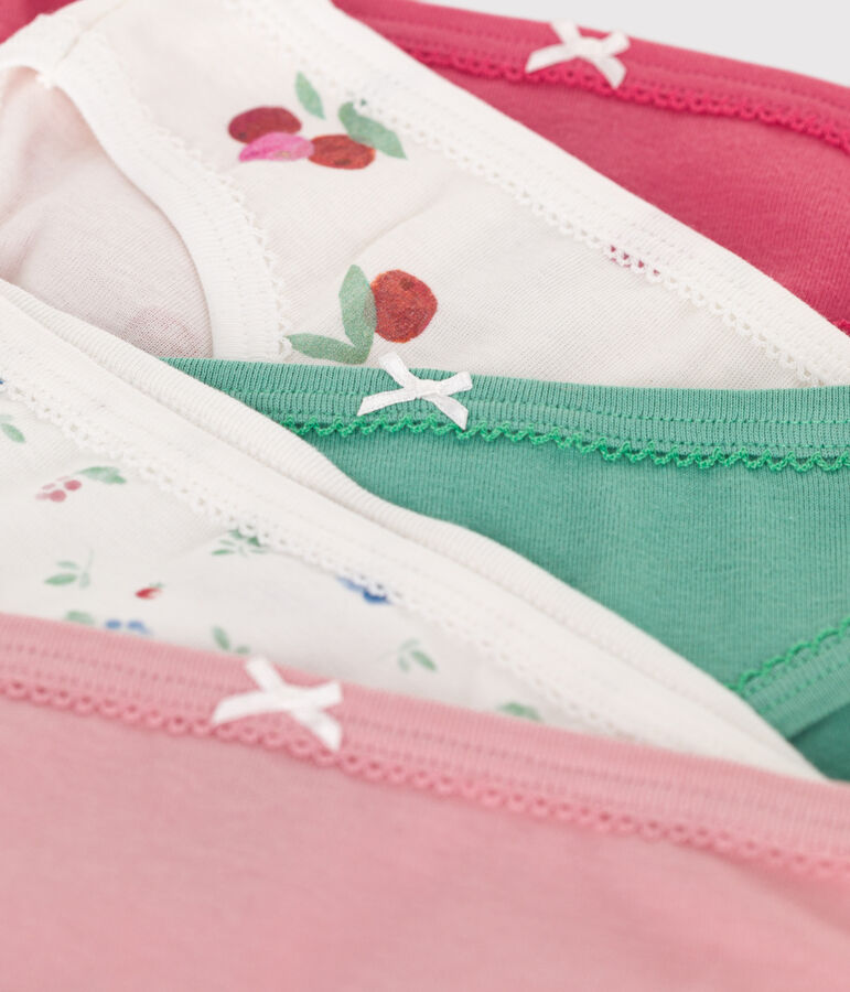 Lot de 5 culottes enfant en coton imprim&eacute; fruits multicouleur