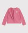 Cardigan enfant en coton uni rose