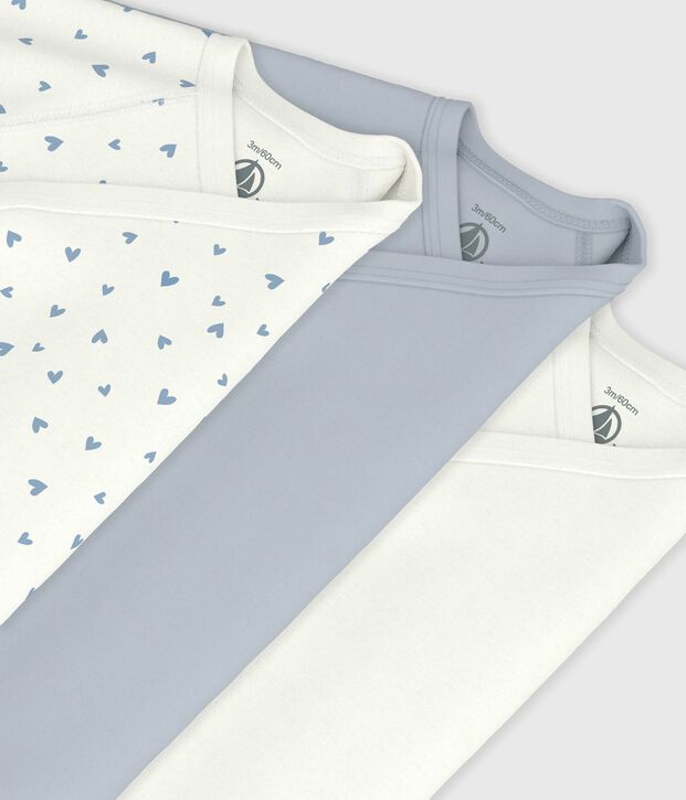 Lot de bodies crois&eacute;s manches longues en coton imprim&eacute; b&eacute;b&eacute; multicouleur