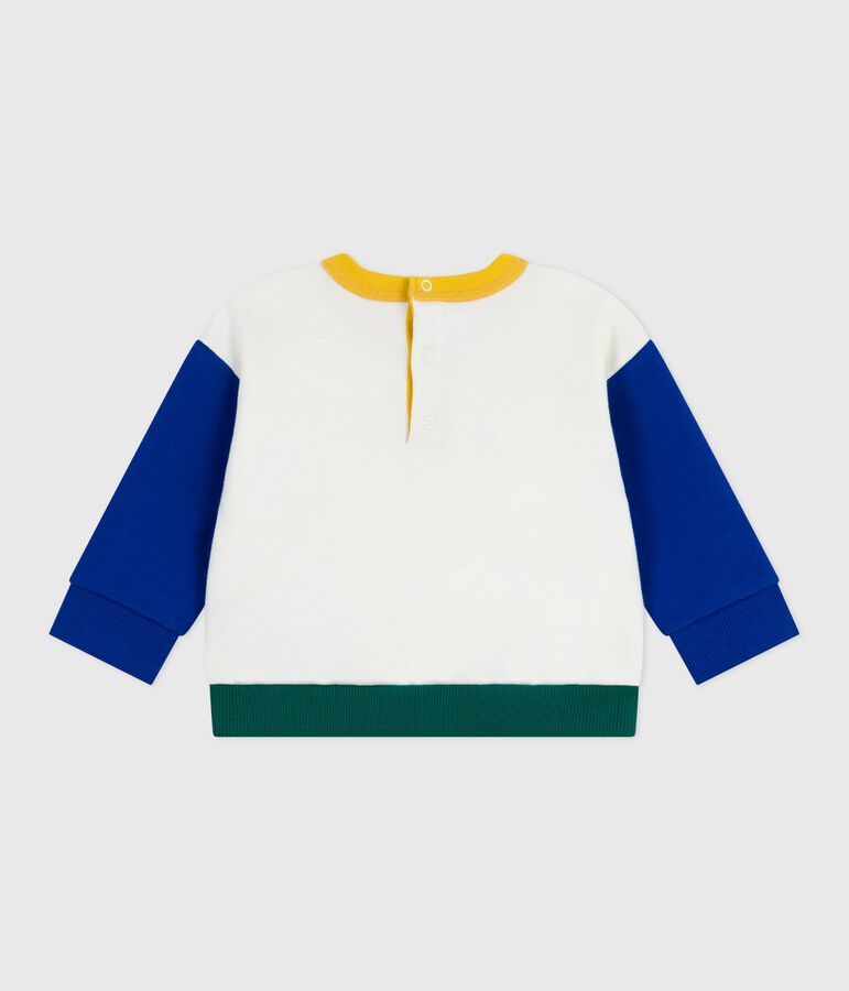 Katoenen sweatshirt voor baby's met colorblock ecru/multicouleur