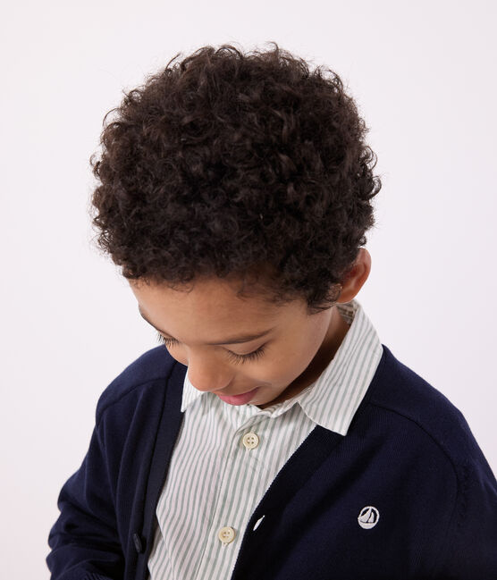 Katoenen jongensvest blauw SMOKING