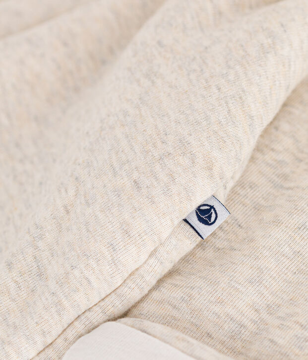 Combinaison longue ouatin&eacute;e &agrave; capuche en coton b&eacute;b&eacute; beige chin&eacute;