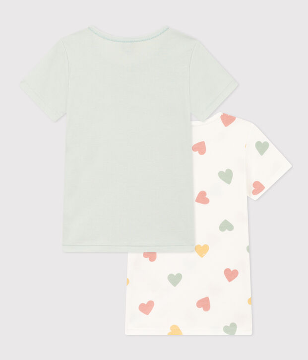 Set van 2 T-shirts met korte mouwen met hart voor meisjes in katoen multicouleur