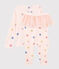 Verkleedpyjama danseres voor meisjes van ribtricot roze FLEUR/wit MULTICO