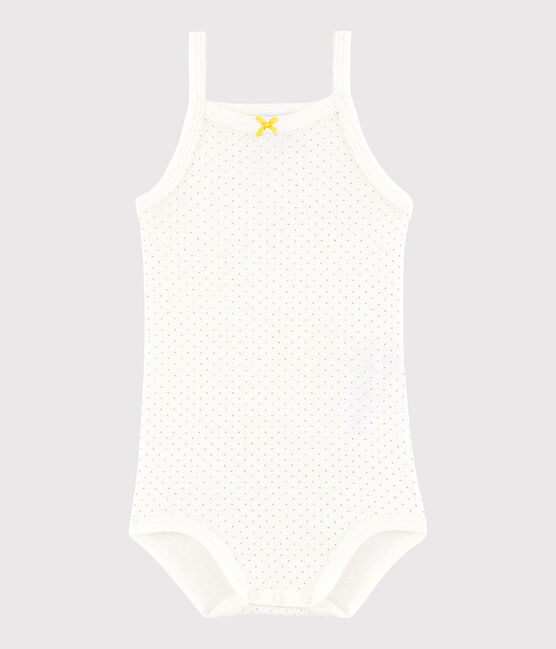 Body à bretelles bébé fille blanc MARSHMALLOW/rose CHARME