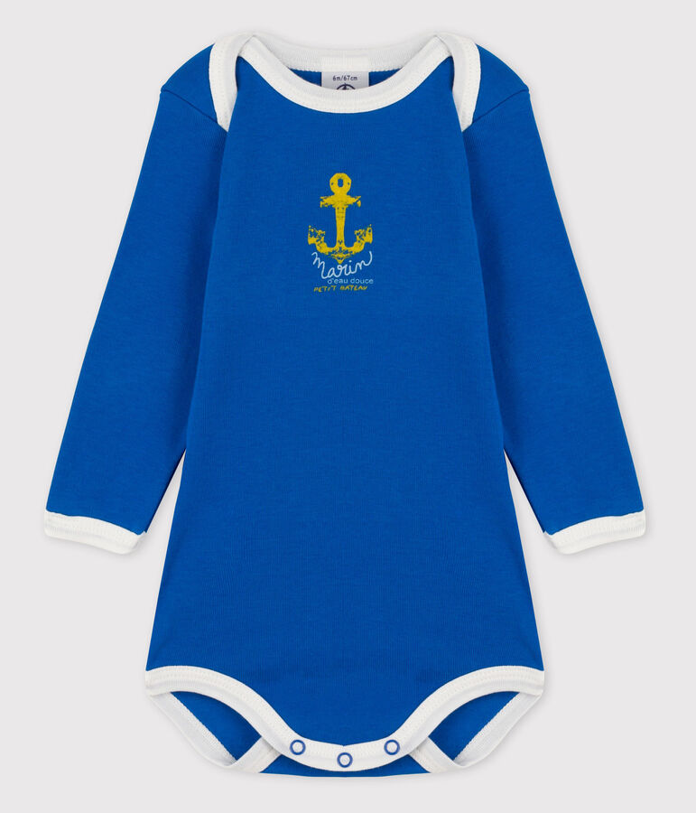 Body manches longues b&eacute;b&eacute; fille bleu RUISSEAU