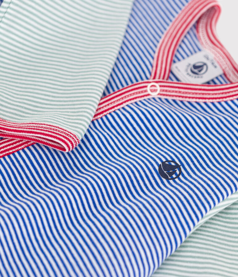 Pyjama en coton ray&eacute; b&eacute;b&eacute; bleu/blanc