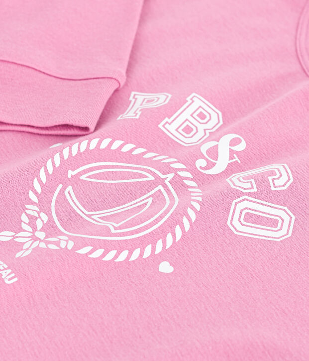 Katoenen T-shirt met lange mouwen en print voor kinderen roze