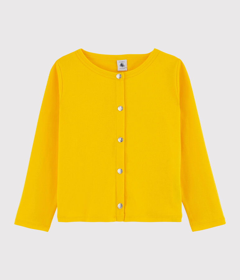 Cardigan en coton enfant fille jaune JAUNE