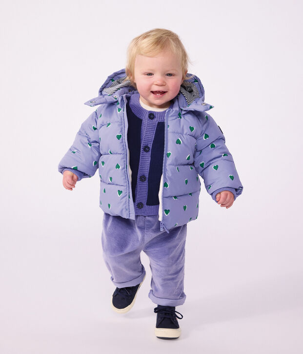 Donsjack van polyester met dierenprint voor baby's purper/multicouleur