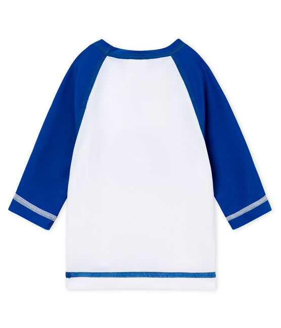 Uniseks T-shirt met zonbescherming voor baby's wit MARSHMALLOW/blauw RIYADH