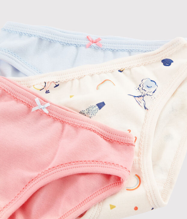 Lot de 3 culottes animaux yoga petite fille multicouleur