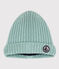 Met fleece gevoerde gebreide babymuts groen PAUL
