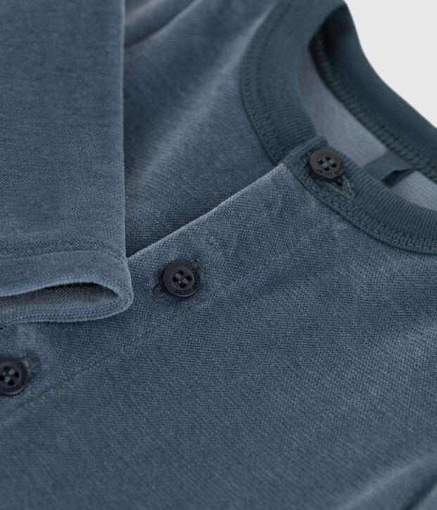 Babycardigan van katoenen velours grijs