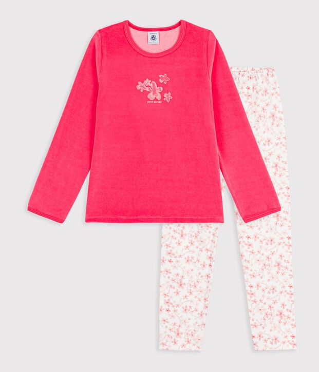 Pyjama  en velours roze/multicouleur