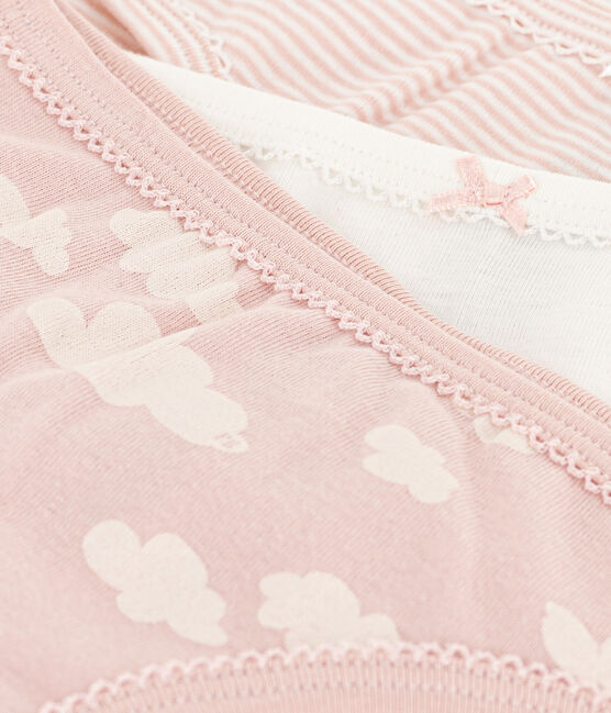 Set van 3 katoenen meisjesslips met wolkenprint variante 1