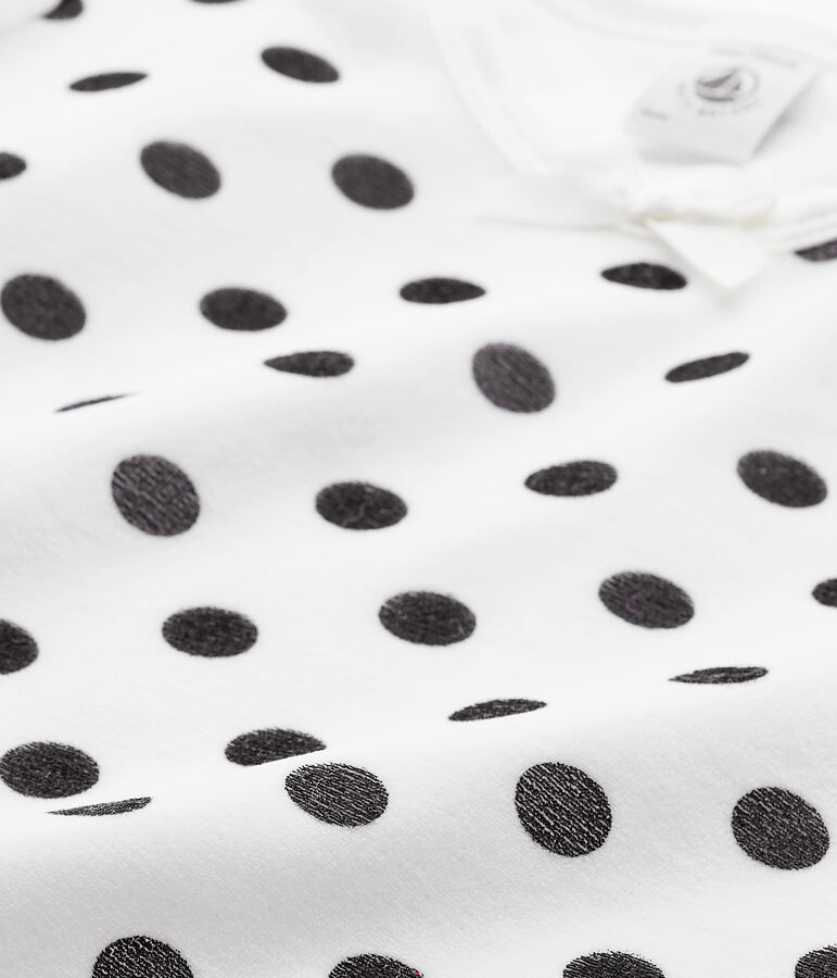 Meisjesnachthemd in boucl&eacute;fluweel blauw/wit/blauw