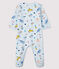 Dors-bien bleu à imprimé animaux bébé en molleton bleu FRAICHEUR/blanc MULTICO