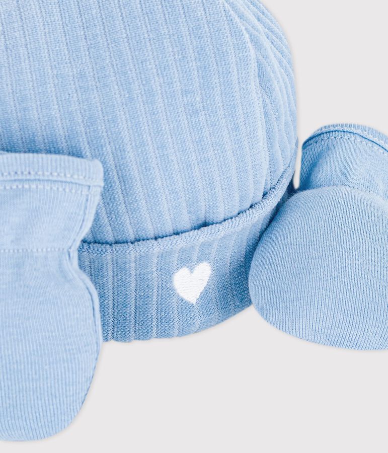 Lot de bonnet et moufles b&eacute;b&eacute; en coton variante 1