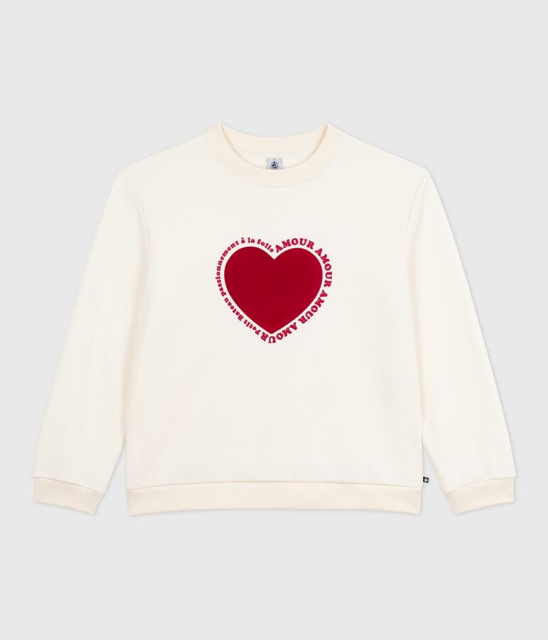 Katoenen sweatshirt voor dames ecru