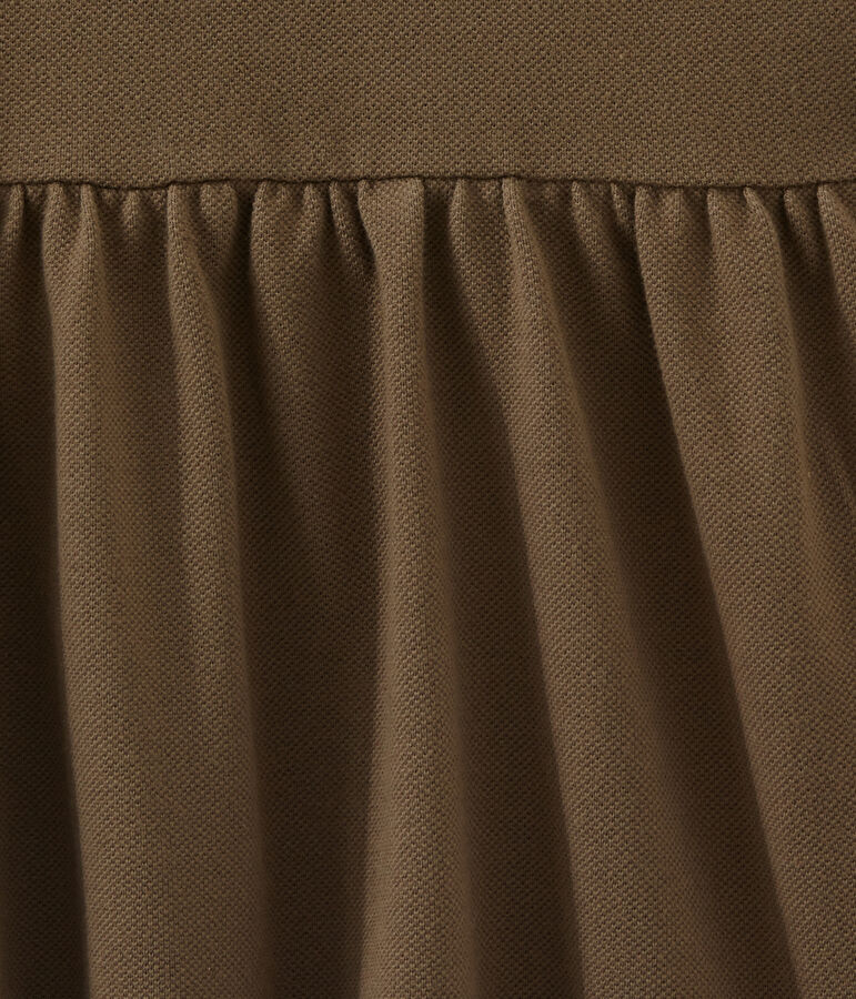 Robe enfant fille &agrave; manches courtes marron