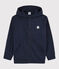 Sweatshirt zippé à capuche en coton enfant garçon bleu SMOKING