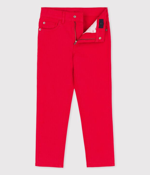 Broek van denim voor Meisjes / Jongens rood
