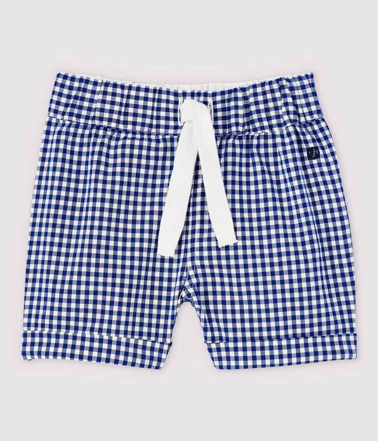 Short vichy en cha&icirc;ne et trame b&eacute;b&eacute; gar&ccedil;on bleu/blanc