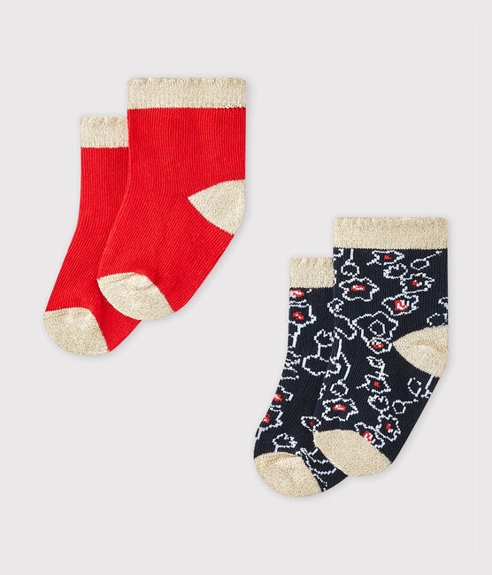 Set van twee paar sokken voor babymeisjes wit LOT