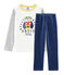 Fluwelen jongenspyjama blauw MEDIEVAL/grijs POUSSIERE/ MULTICO
