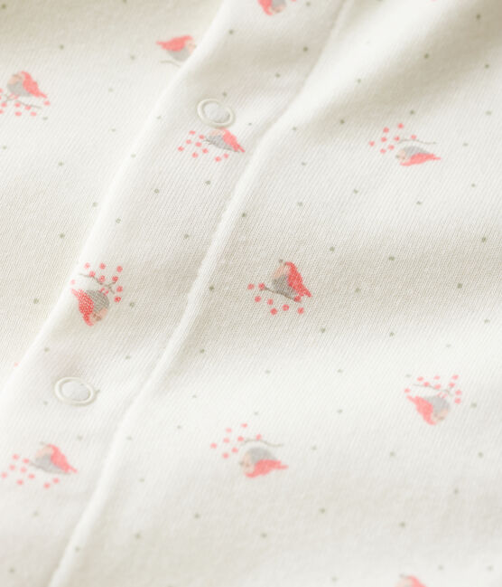 Bodyjama sans pieds bébé en coton biologique blanc MARSHMALLOW/blanc MULTICO