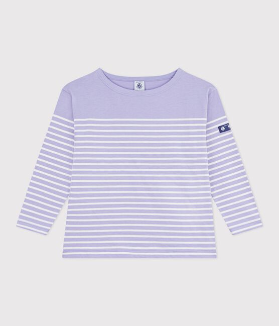 Marinière enfant en coton violet SQUAW/ MILK