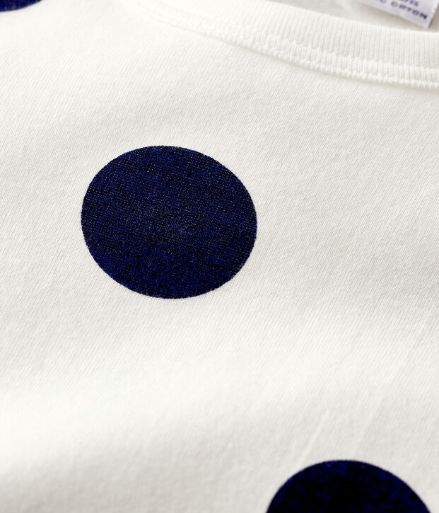 Jongens/meisjes pyjama met grafische print van biologisch katoen wit/blauw