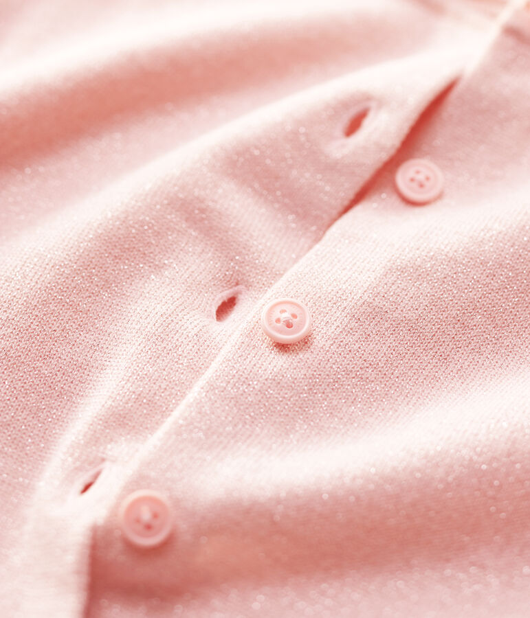 Cardigan en coton enfant fille rose MINOIS/ ARGENT
