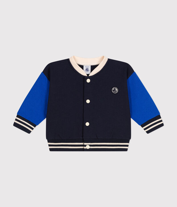 Baseballjasje in fleece voor baby's blauw/blauw