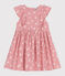 Mouwloze katoenen kinderjurk met bloemenprint roze CHARME/wit MARSHMALLOW
